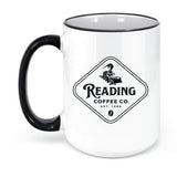 15oz Reading Coffee Black Handle Mug