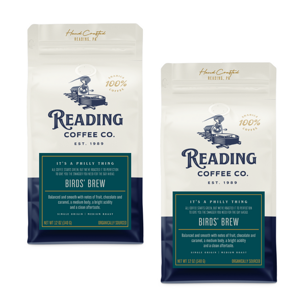 Two bags of Birds' Brew Coffee