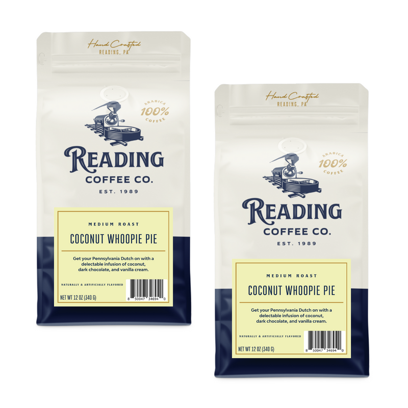Two bags of Coconut Whoopie Pie Coffee
