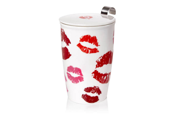 Double-Wall Porcelain Mug Tea Infuser - I Adore You!