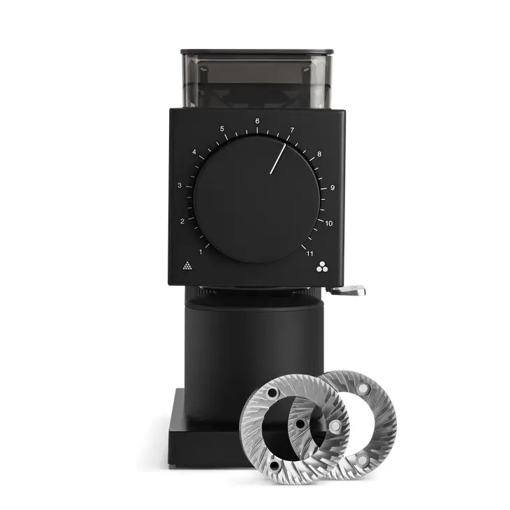 Ode Brew Grinder Gen 2 - Front View with Grinding Burrs